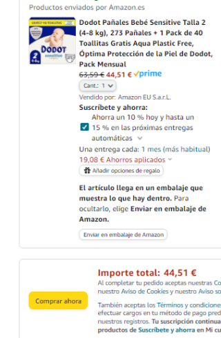 Dodot Pañales Sensitive Talla 2 con 273 Pañales + 1 Pack de 40 Toallitas Gratis por 44,51€