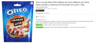 8 Paquetes de Galletas de cacao rellenas de crema sabor vainilla Oreo 110 g. por 10.5€