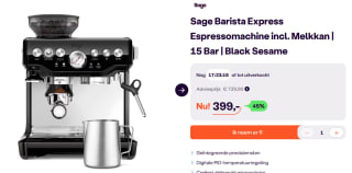 Sage the Barista Express Espressomachine - Mat Zwart voor €399 bij Ibood.