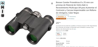 Bresser Condor Prismáticos 8 x 25 mm con prismas de Material de Vidrio BaK-4 por 25€