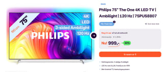 Philips 75PUS8807 Ambilight (2022) voor €999 bij Ibood