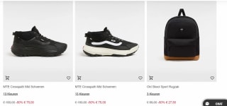 50% + 20% EXTRA korting in de Vans Sale