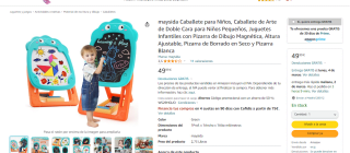 Caballete de Arte de Doble Cara para Niños Pequeños por 24.99€