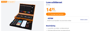 Luxe Schilderset en Tekenset in Houten Koffer - 82-delig voor €14,95 bij de Action