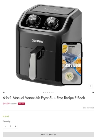 ExclusiveGeepas Vortex 6-in-1 5L Air Fryer for £40.49 at Geepas