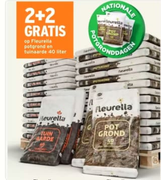 Fleurella potgrond en tuinaarde 2+2 gratis bij Gamma