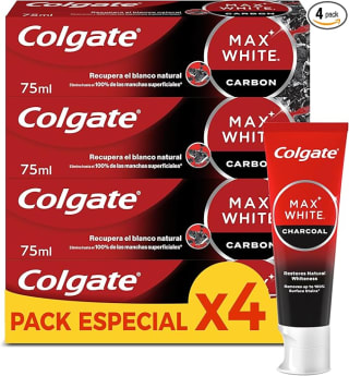 4 pastas dientes Colgate Max White con Carbón Activado por 6,94€