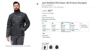 Jack Wolfskin Gewatteerde jas voor €67,98 bij Amazon