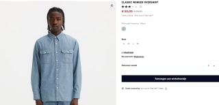 Levi's Classic heren overshirt voor €24,31 bij Levi's