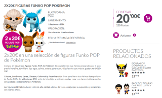 2 Figuras Funko Pop Pokemon por 20€