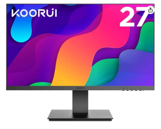 Monitor de 27" KOORUI Full HD (1920 x 1080, 27 Pulgadas, 75 Hz, IPS, 5 ms, 16:9, HDMI, VGA, VESA) FlickerFree Low Blue Light por 109€