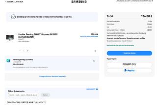 Monitor Gaming QHD 32" Odyssey G5 G51C 165hz LS32CG510EUXEN por 136,80€