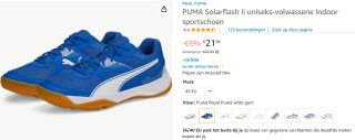 PUMA Solarflash II indoor sportschoenen voor €21,98 bij Amazon