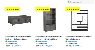 50% korting op diverse I-Catchers meubels bij Timco Voordeelmarkt