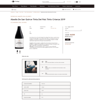 5 Botellas de vino ABADIA DE SAN QUIRCE por solo 66,75€