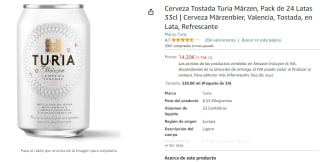 Pack 24 Cerveza Tostada Turia Märzen por 14,20€