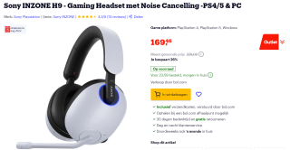 Sony Inzone H9 Gaming Headset PS4/5 en PC voor €169,46 bij Bol.com