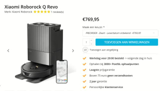 Roborock Q Revo - Robotstofzuiger - met dweilfunctie voor €769,95 bij Techpunt