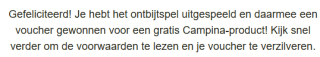 Gratis Campina product dmv cashback na spelen spelletje