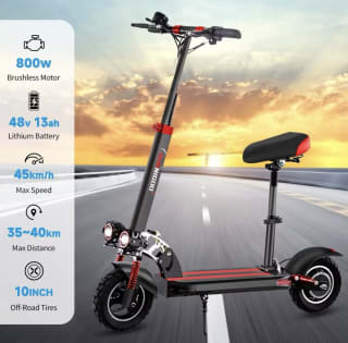 Patinete eléctrico 800W 48V 15Ah velocidad máxima 50 km/h por 253,32€