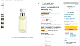 Calvil Klein Eternity Eau de Parfum 100ml por 26,92€