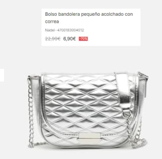 Bolso bandolera pequeño acolchado con correa Nadel por 6.9€