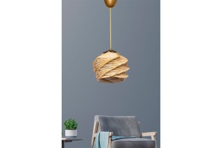 Lámpara de techo de madera SP180 - Dorado y natural por 10,99€