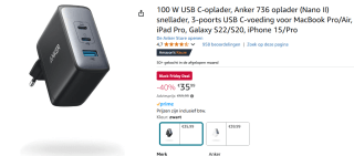 Anker 736 USB C Charger voor €34,19 bij Amazon