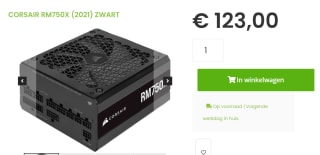 Corsair RM750x (2021) Zwart voor €123 bij SiComputers