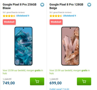 Heel veel Google pixels smartphones met hoge korting bij Belsimpel