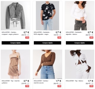 Rebajas liquidación hasta 95% descuento en la marca Hollister