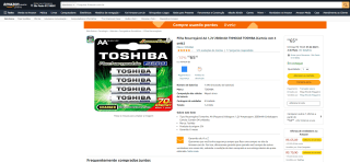 Pilha Recarregável TOSHIBA, modelo AA 1,2V de 2600mAh - R$ 65,90