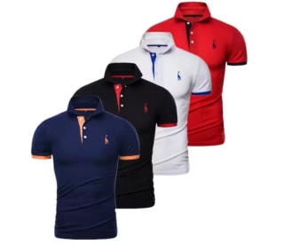 4 Camisas de polo bordadas AIOPESON Hombre por solo 34,11€ (Nuevos usuarios por 25,58€)