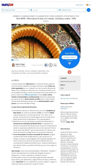 Marruecos 8 días + Vuelos + Comidas + Visitas por 499€ por persona.