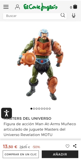 Figura de acción Man-At-Arms Muñeco articulado de juguete Masters del Universo Revelation MOTU por 13,50€.
