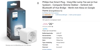 Philips Hue Smart plug Slimme Stekker voor €26,24 bij Amazon