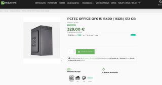 PCTEC OFFICE OF6 I5 13400 16GB 512GB por solo 329€