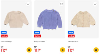 25% korting op gebreide baby- en kindertruien bij HEMA