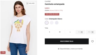 Camiseta estampada para Mujer Cortefiel por 4.49€