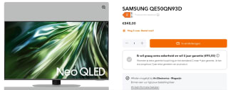 Samsung Neo QLED QN93D 50" TV voor €848 bij Art Electronics