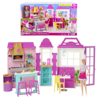 Barbie Restaurante Muñeca rubia con con cocina, por 25,61€