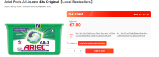 Ariel Pods All-in-one 43 stuks voor €7,80 bij Ochama