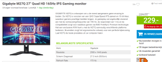 Gigabyte M27Q - LED-Monitor voor €229 bij Megekko