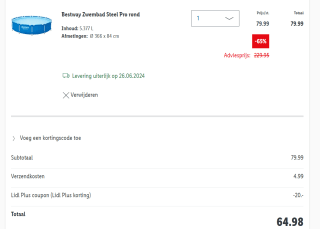 25% extra korting op alle (Bestway) zwembaden dmv coupon bij de Lidl
