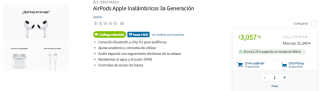 Apple AirPods 3ra Gen por $3,057.75 en Sam's Club