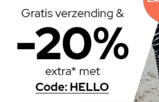 20% extra korting op de sale tot 80% en gratis verzending dmv code bij Dress for Less