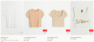 Diverse tops en Shirts vanaf €1,49 tijdens de H&M sale