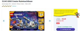 LEGO Creator Ruimteachtbaan voor €58,49 bij Toychamp