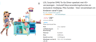 L.O.L. Surprise! O.M.G. speelgoedset To-Go Diner met exclusieve pop Miss Sundae voor €29,99 bij Amazon