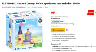 PLAYMOBIL Junior & Disney: Belle's speeltoren met melodie - 71458 voor €9,99 bij Bol